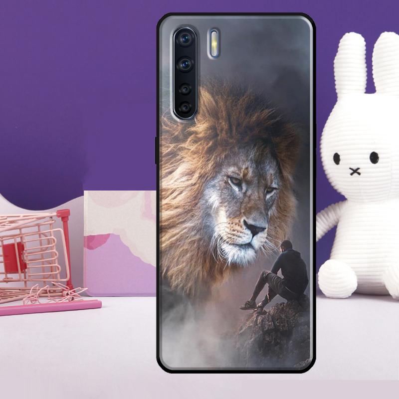 Чехол-животное Лев для Oppo A57 A77 A76 A16 A96 A17 A18 A60 A80 A40 A38 A58 A78 A98 A94 A74 A54 A15 A5 Pro
