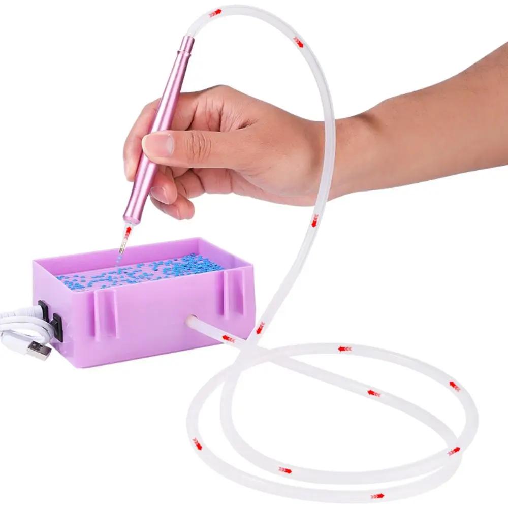 DIY Craft Electric Diamond Art Painting Pen Large Capacity Embroidery Vacuum Diamond Painting Pen Kits Beading Plates