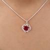 Pink Rubellite Gemstone 925 Sterling Silver Jewelry Zircon Chain Pendant 0.84" CZP-14-2