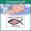 Proud American Christian Flag 3x5 Ft Fish Flag Jesus Christ Religious Symbol Usa