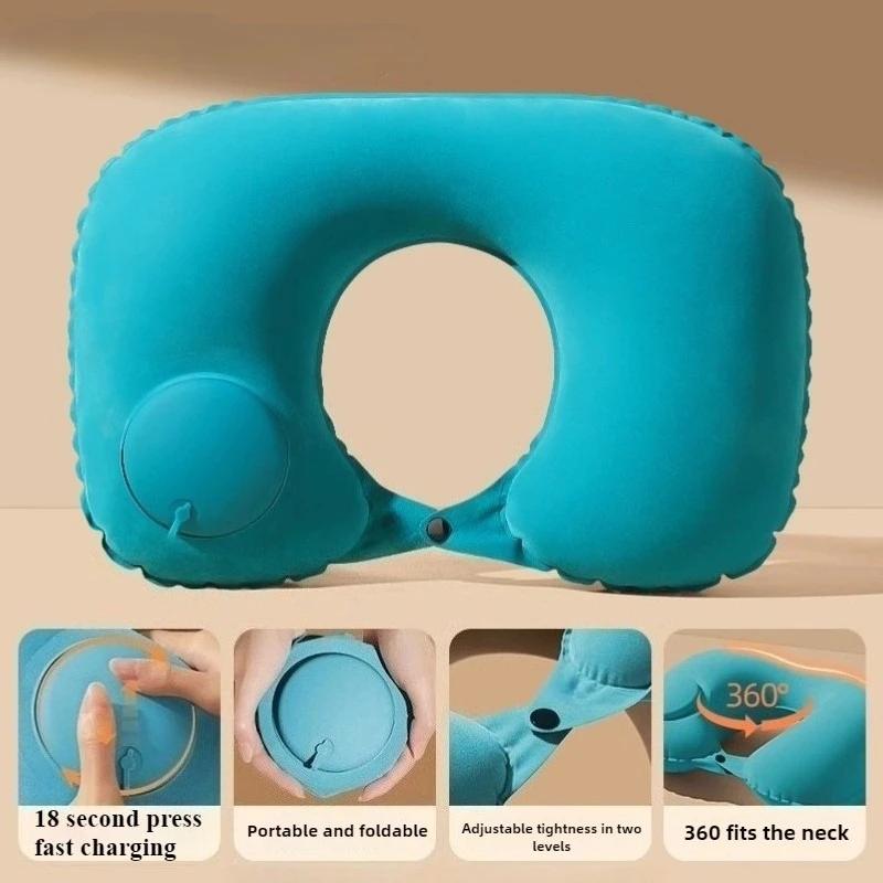 Compression Inflatable U-shaped Pillow Portable Travel Airplane Pillow Neck Protection Pillow Outdoor Travel Sleeping Pillow