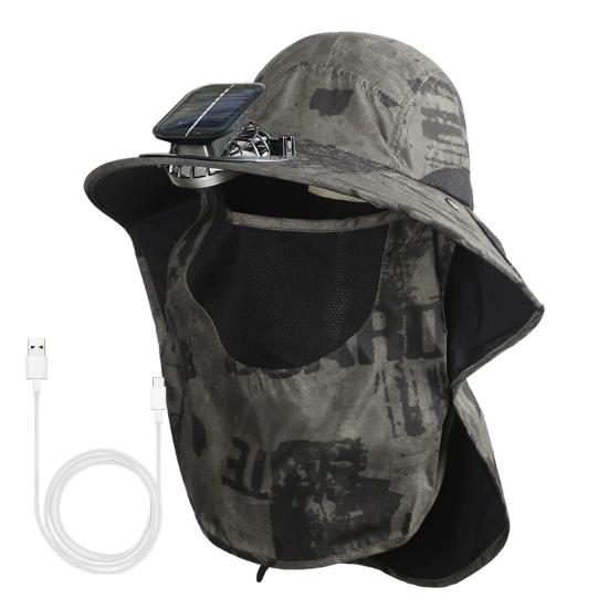 Мужская шляпа от солнца с двойным источником питания, широкополая шляпа от солнца с шалью, защитой лица, для рыбалки, походов, садоводства