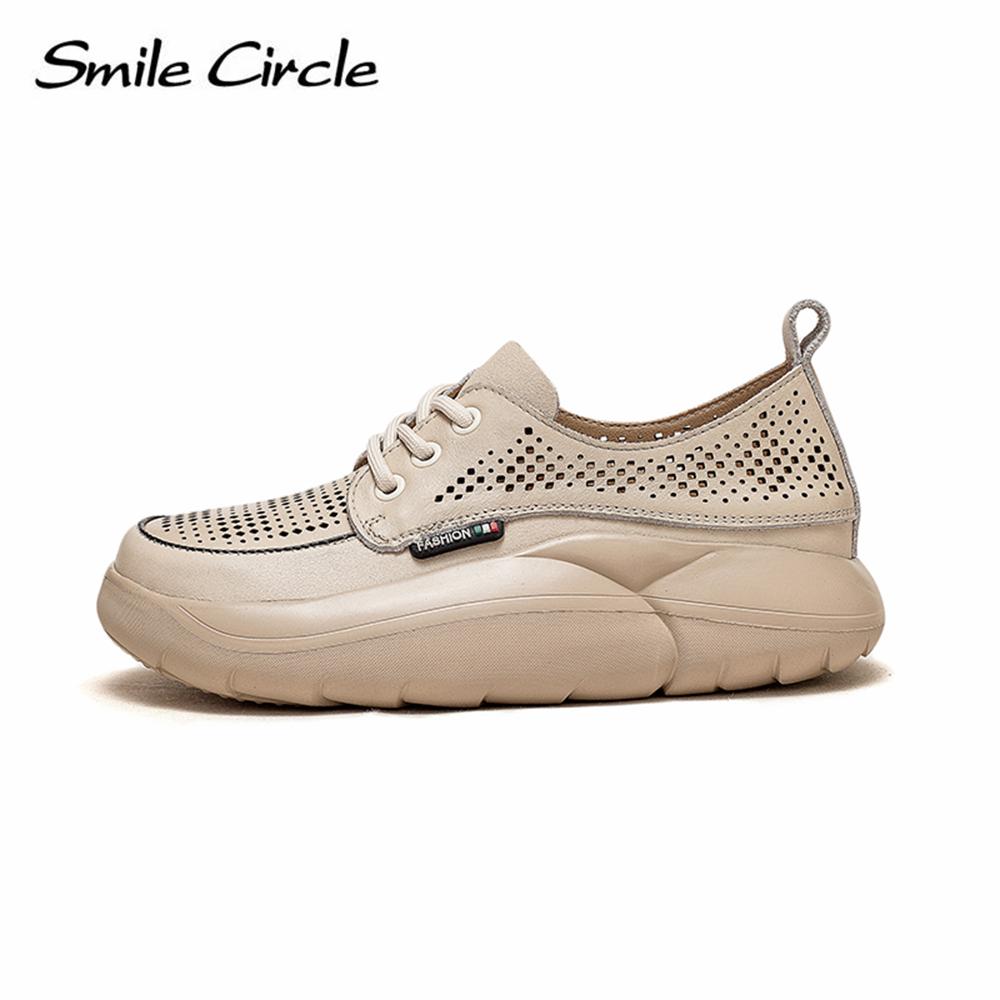 Массивные женские кроссовки из натуральной кожи, полые туфли на плоской подошве со шнуровкой, низкие повседневные туфли в стиле ретро