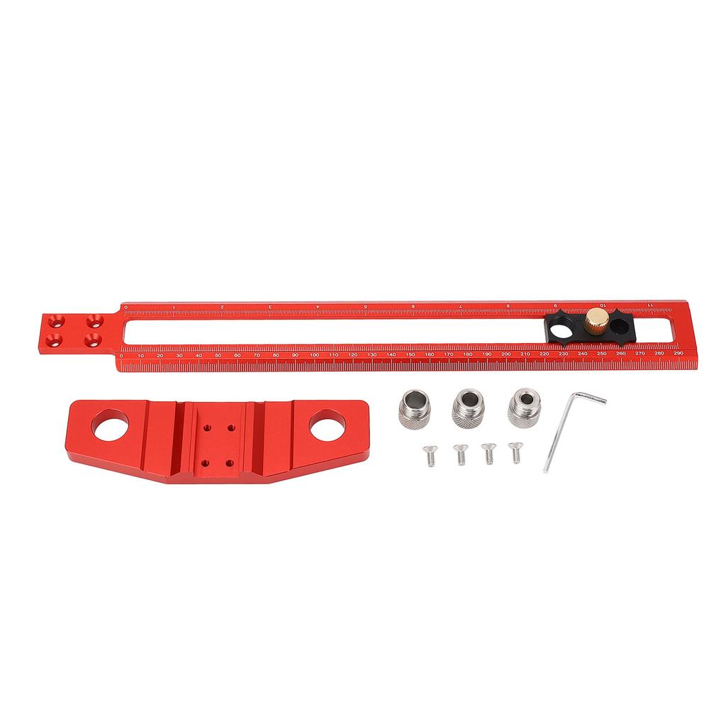 Т-образная линейка 30 см с метрической дюймовой шкалой из алюминиевого сплава, линейка позиционирования для сверления с 6 мм, 8 мм, 10 мм