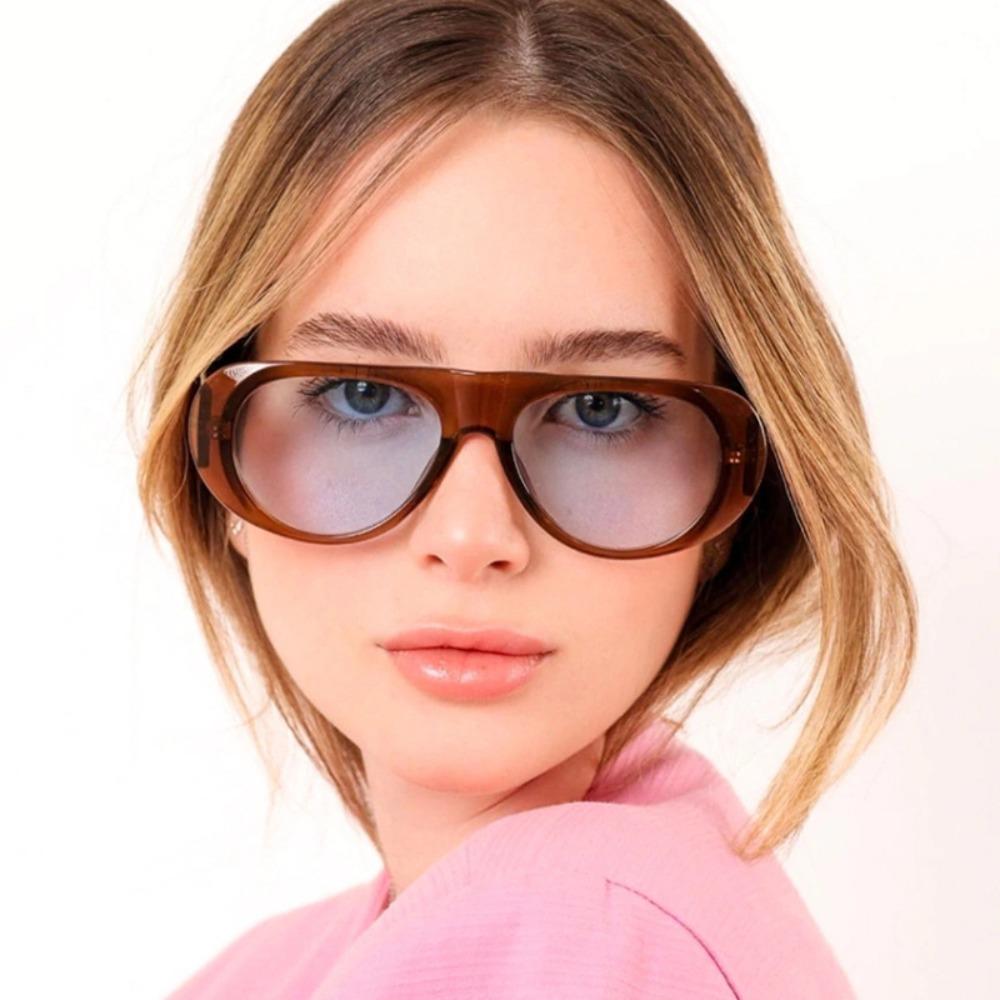 Fashion Wide Legs Sun Glasses Vintage UV400 Eyewear UV Protection Large Frame Sunglasses Selfie