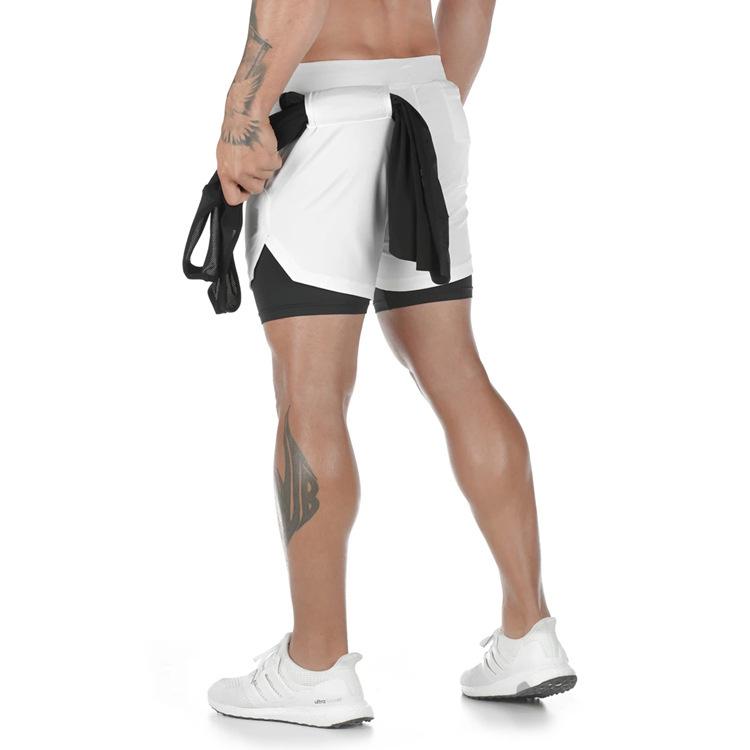Men's Quick-Dry Double-Layer Breathable Sports Shorts for Squatting, Jogging, and Basketball