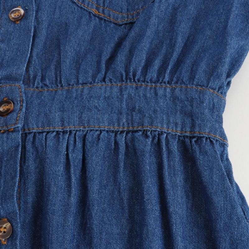 Shop Women Denim Collar Long DreSs St Flare Dark Blue Ss Wdr 7848