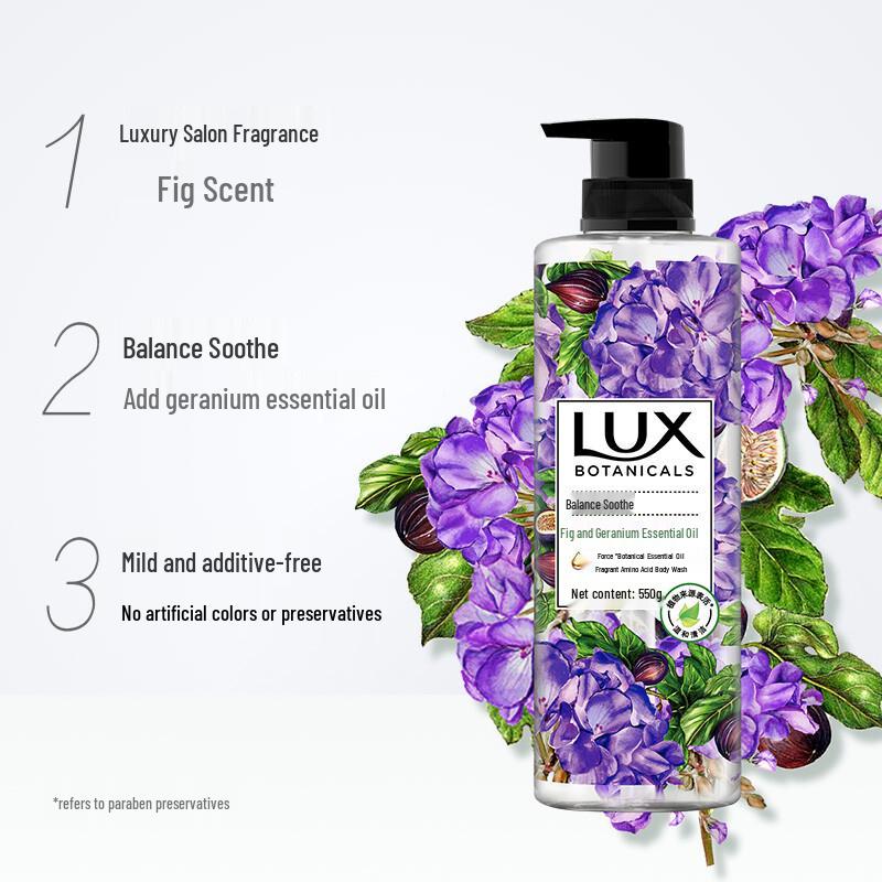 LUX Botanical Essential Oil Shower Gel - Fig & Geranium