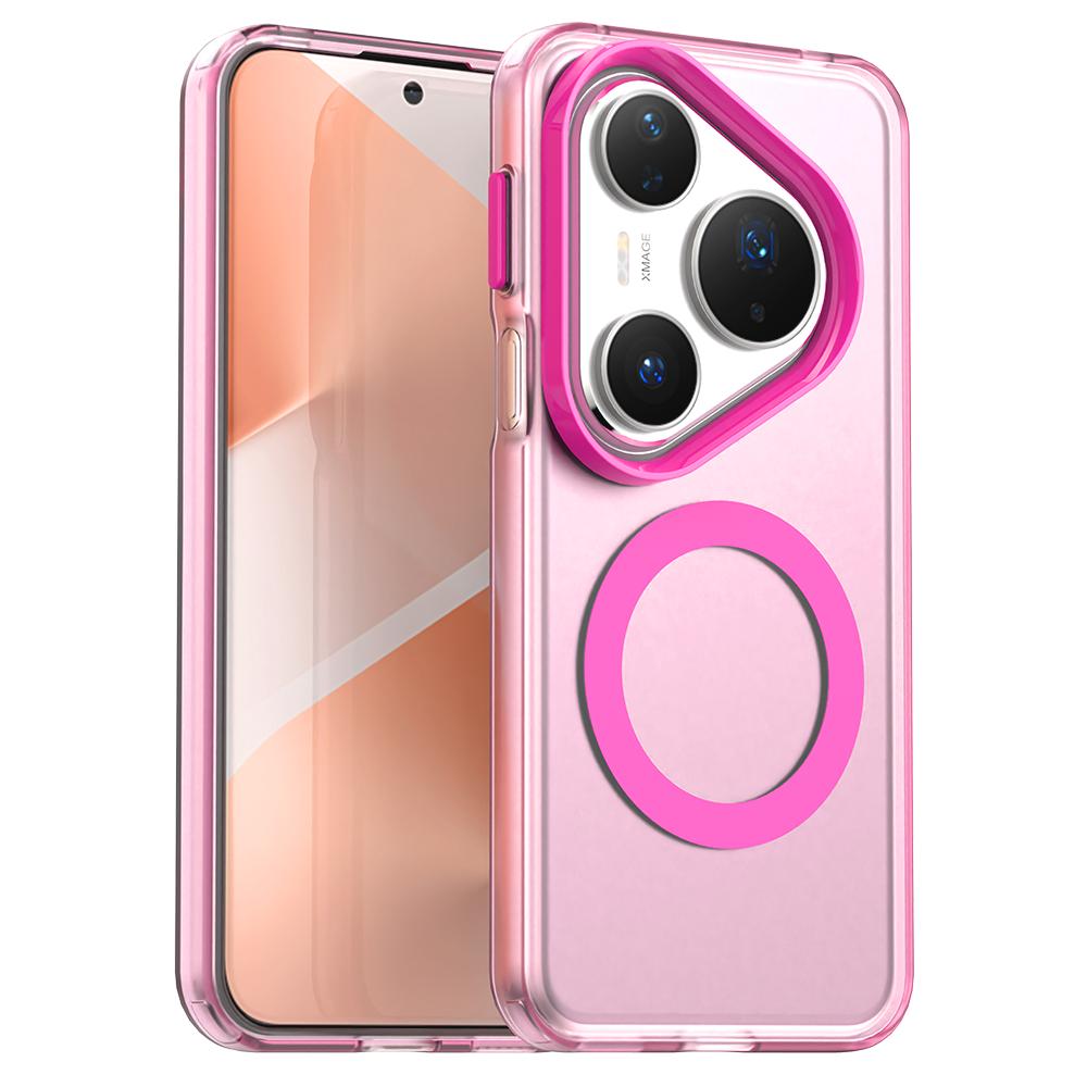 Магнитный беспроводной зарядный чехол для Huawei Pura 80 Pro 80 Ultra P80 5G Чехол Конфетные цвета Прозрачная задняя крышка Fundas Coque