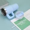 14oz Stainless Steel Vacuum Insulated Travel Mug With Handle Straw - Leakproof Portable Cup Car Office Outdoor Use