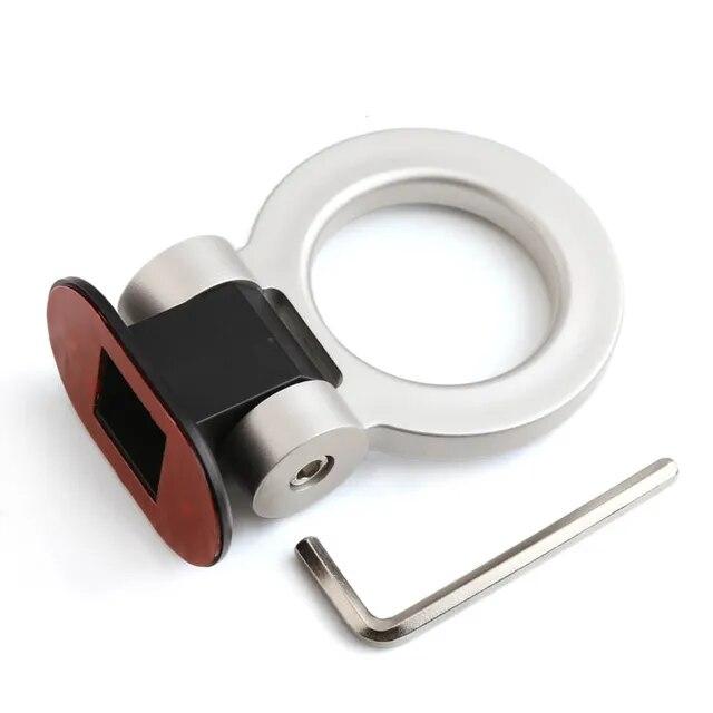 2 Designs Car Styling Trailer Hooks Sticker Decoration Car Auto Rear Front Trailer Simulation Racing Ring Vehicle Towing Hook