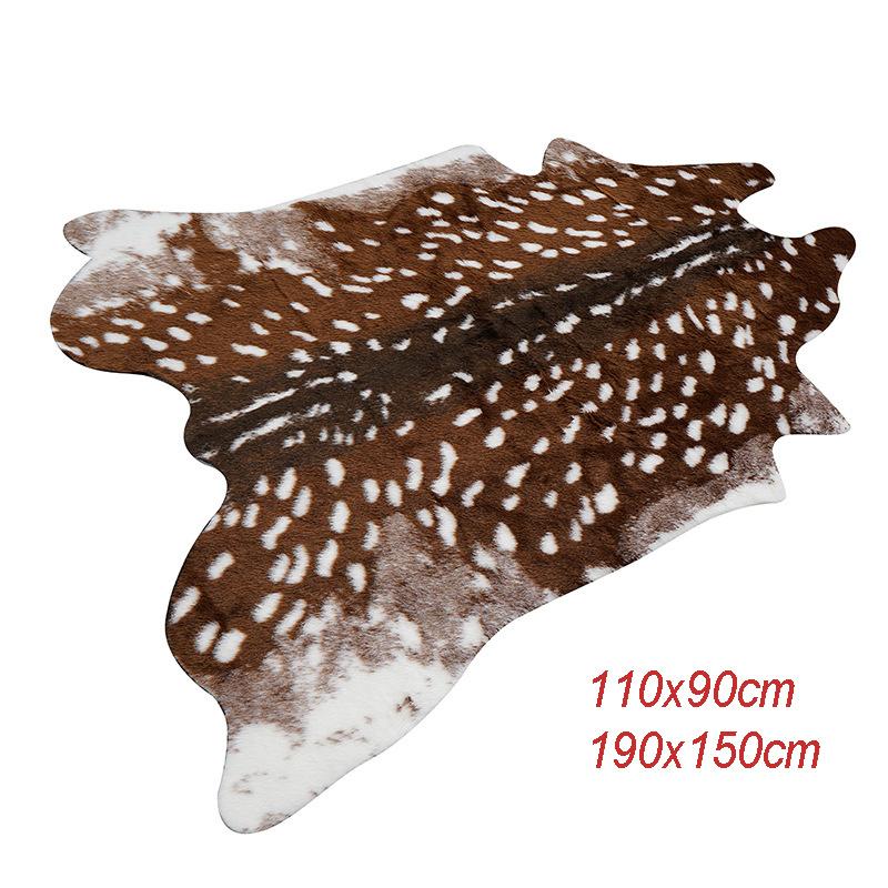 Большой олень из коровьей шкуры с принтом из искусственного меха, коврик из кожи животного, напольный коврик, домашний декор