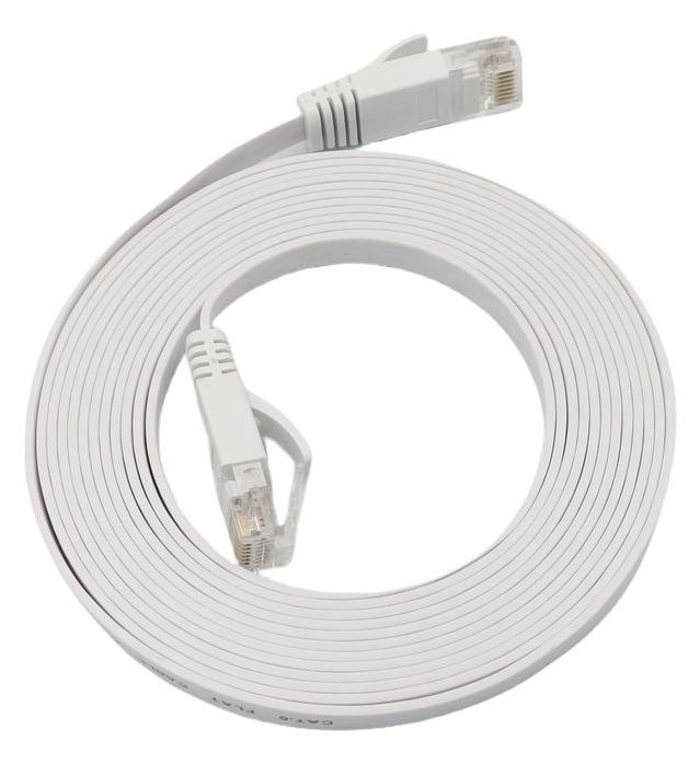 UTP Cat6a U/UTP 7m White Flat LSZH LAN Network Cable