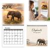 High Quality Printed Animal Calendar Elephant 2027, 12-Month Wildlife Wall Planner with Spiral Binding, Theme Thick Paper for Home Office, Gift Lovers