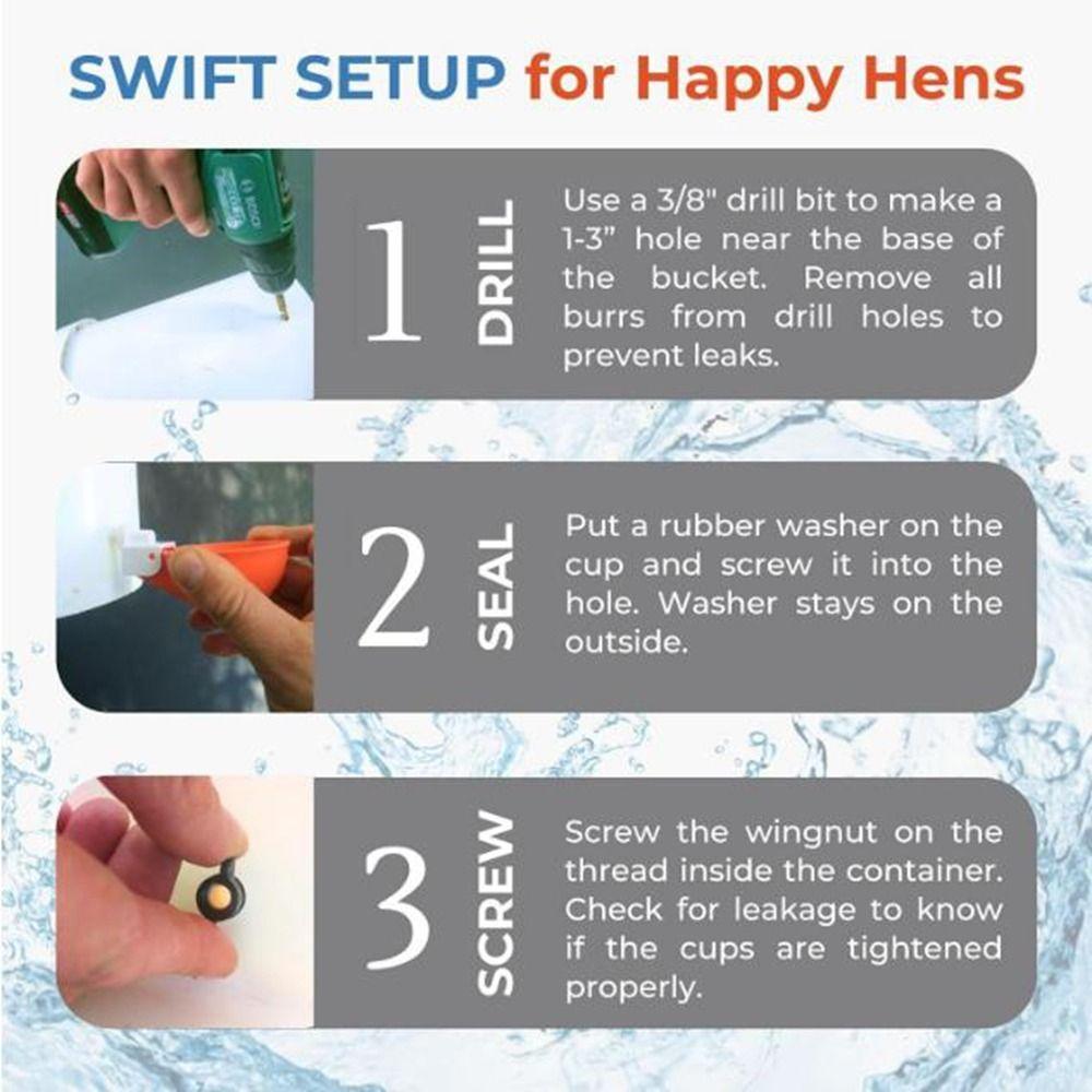 8 шт. Пластиковая автоматическая поилка для кур Подвесная Простота установки Поилка для уток Большей емкости Поилка для домашней птицы Курятник