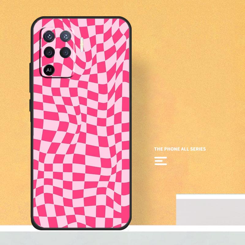 Crazy Checkered Case For Oppo A74 A94 A54 A15 A17 A57 A6 A5 Pro A16 A76 A96 A40 A60 A80 A18 A38 A58 A78 A98