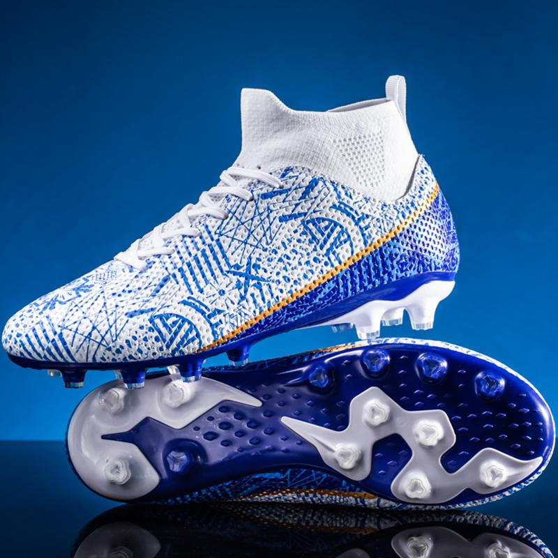 Мода 32-46 Детские Длинные Шипы Мужской Большой Размер Длинные Шипы Футбольные Бутсы Противоскользящие Износостойкие ТПР Искусственная Трава Детские Длинные Шипы Футбольные Бутсы