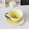 Кофейная чашка с блюдцем Пищевая керамика Цветочный узор Микроволновая печь Посудомоечная машина Духовка Безопасная Чашка для капучино