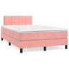 VidaXL Lit à sommier tapissier avec matelas Rose 120x200 cm Velours - Modèle 3141298