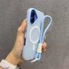 Для Magsafe Конфетный Контрастный Шнурок Магнитный Чехол для iPhone 17 16 15 Pro Max 14 Plus 11 12 13 17 Air Ремешок на Руку/Запястье Матовый Чехол