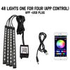 Неоновая 36 48 72 LED Подсветка Салона Автомобиля, Комплект Подсветки Ног, Подсветка, Пульт, Управление Приложением, Управление Музыкой, Авто RGB Атмосферная Декоративная Лампа