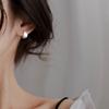 Real 925 Sterling Silver Brushed Curved Surface Mini Hoop Earrings For Women Party Classic Fine Jewelry Small Niche Accessories