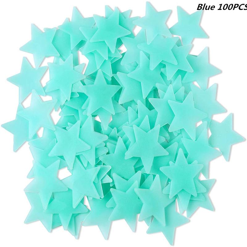 3D полая звезда, накапливающая энергию, флуоресцентное свечение в темноте, светящиеся настенные наклейки для детской комнаты, гостиной, декаль