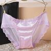 Women Briefs Trendy Sexy Perspective Thin Comfortable Inside Wearing Nylon Lace Stitching Ladies Briefs Sleeping Accessories