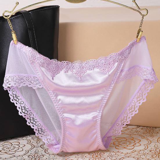 Women Briefs Trendy Sexy Perspective Thin Comfortable Inside Wearing Nylon Lace Stitching Ladies Briefs Sleeping Accessories