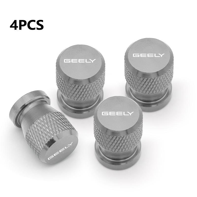4Pcs Car Wheel Tire Valve Caps Tyre Stem Covers Airdust Waterproof For GEELY coolray Starray emgrand emgrand tugella Car Decor