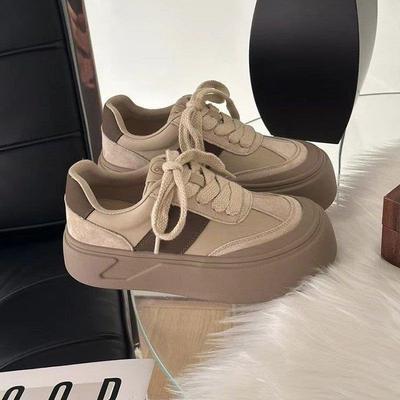 Высококачественные туфли на толстой подошве 2025 новая весна и лето ретро универсальные морально-волевые тренировочные туфли небольшой подъем повседневные туфли-буханки