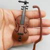 Mini Miniature Violin Home Decor Crafts 1/12 Wooden Simulation Violin Furniture Desktop Violin Decoration Doll House Accessories