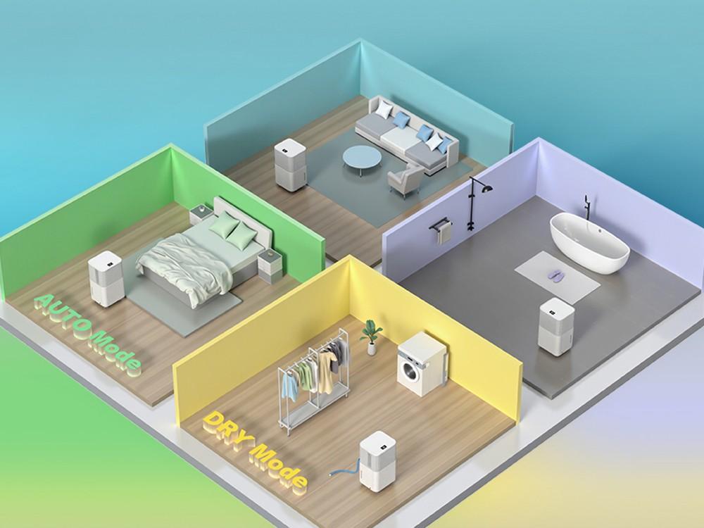 HUMILABS OL12-BD031A Portable Dehumidifier, 12L Dehumidify Capacity, 3 Modes, Auto/Manual Drainage, 24-Hour Timer, Low Noise