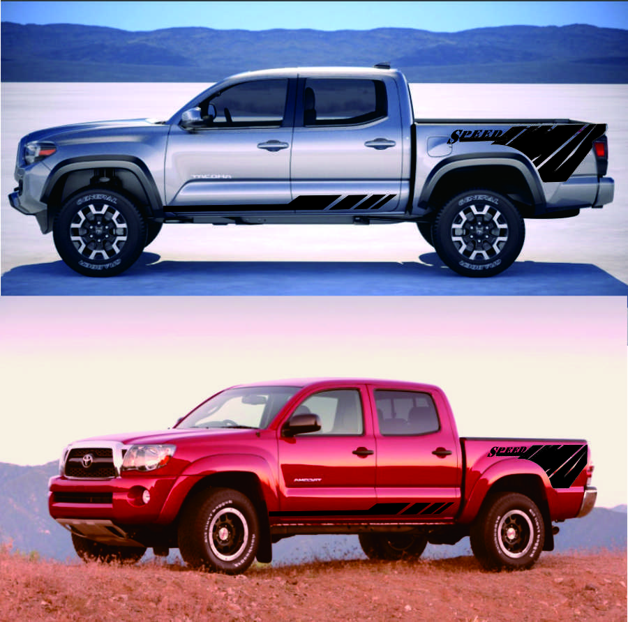 4× Car Side Body Decals DIY Stickers Universal for Pickup Removable