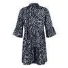 Women's Fashion Button V-neck Speaker 3/4 Sleeve Printed Patchwork Cake Dress