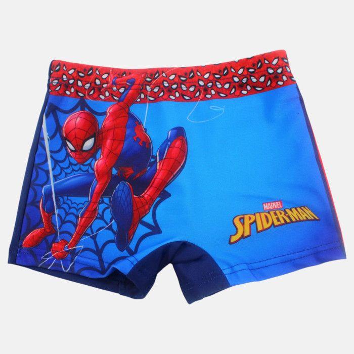 Maillot de bain (boxer) - MARVEL - Spider-Man - Bleu - Grand imprimé Spider-Man - Frise élastique masques - Tailles 3-8 ans