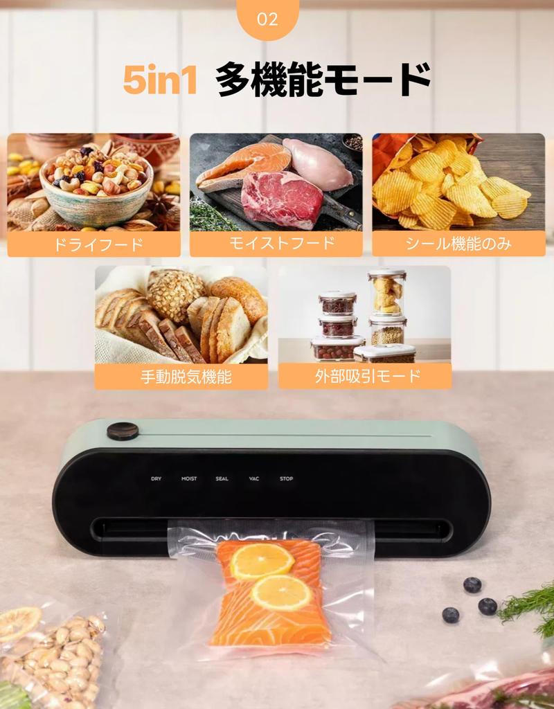 Toprime Vacuum Packing Machine Food New In Automatic Vacuum Sealer Suction 5in1 Vacuum Vacuum Bag Food Home Heat Easy To Sealer, 2024, One-Touch