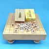 A Set of Shin Katsura Shogi Board with Feet and Specially Selected Wooden Shogi Pieces with Solid Bold Letters for Two-sun (perfect Children)