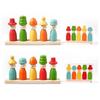 Kids Color Shape Stacked Matching Game Montessoris Wooden Toys Fine Motor Skills