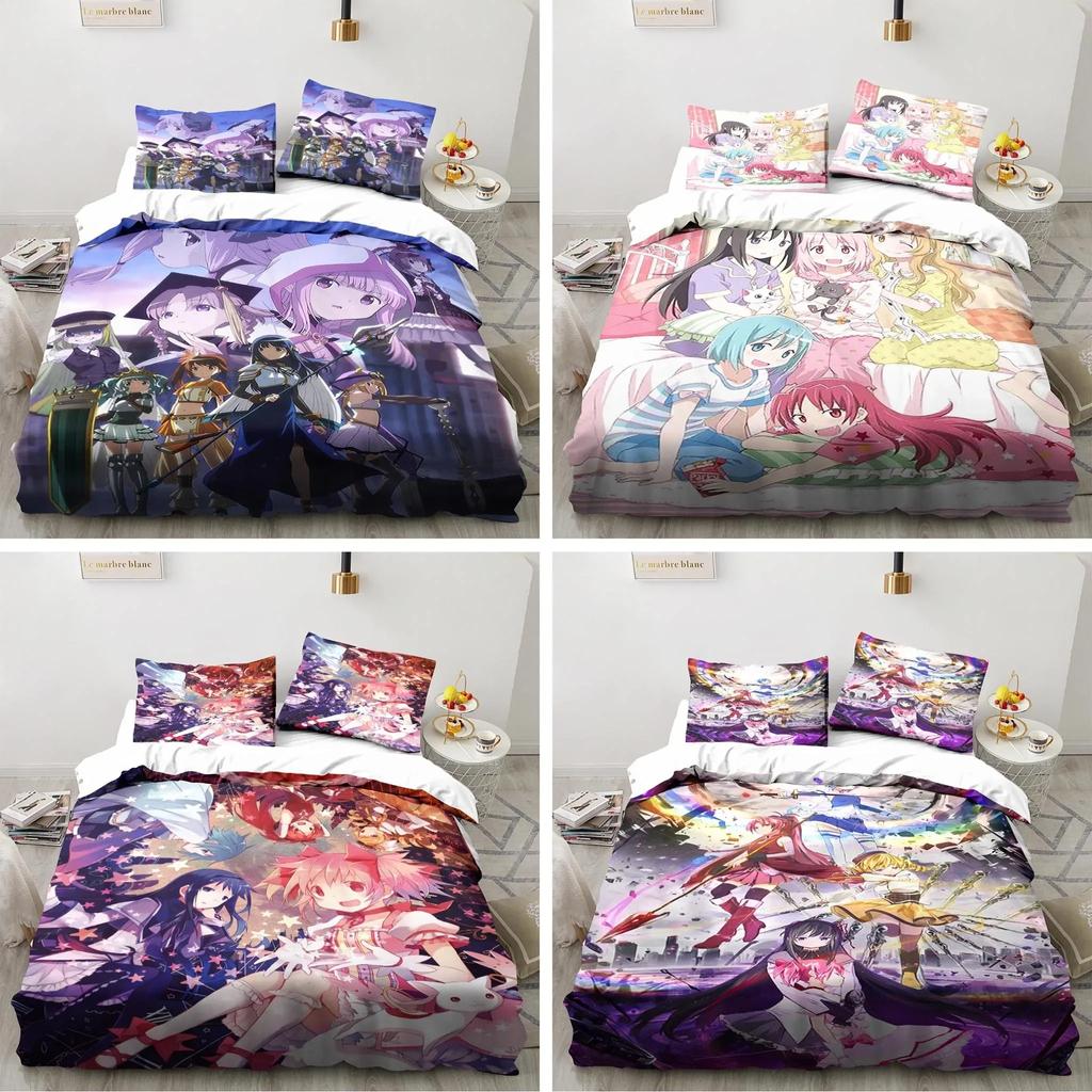 Puella Magi Madoka Magica Комплект постельного белья для мальчиков и девочек Twin Queen Size Пододеяльник Наволочка Кровать Детская Взрослая Мода Домашний Текстиль Текстиль
