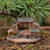 Old Rural House Miniature Nostalgic Mini Countryside House Resin Ornament Rustic Tiny House
