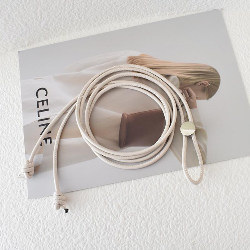 Стильный женский мягкий кожаный тонкий пояс для платьев и свитеров в нескольких цветах