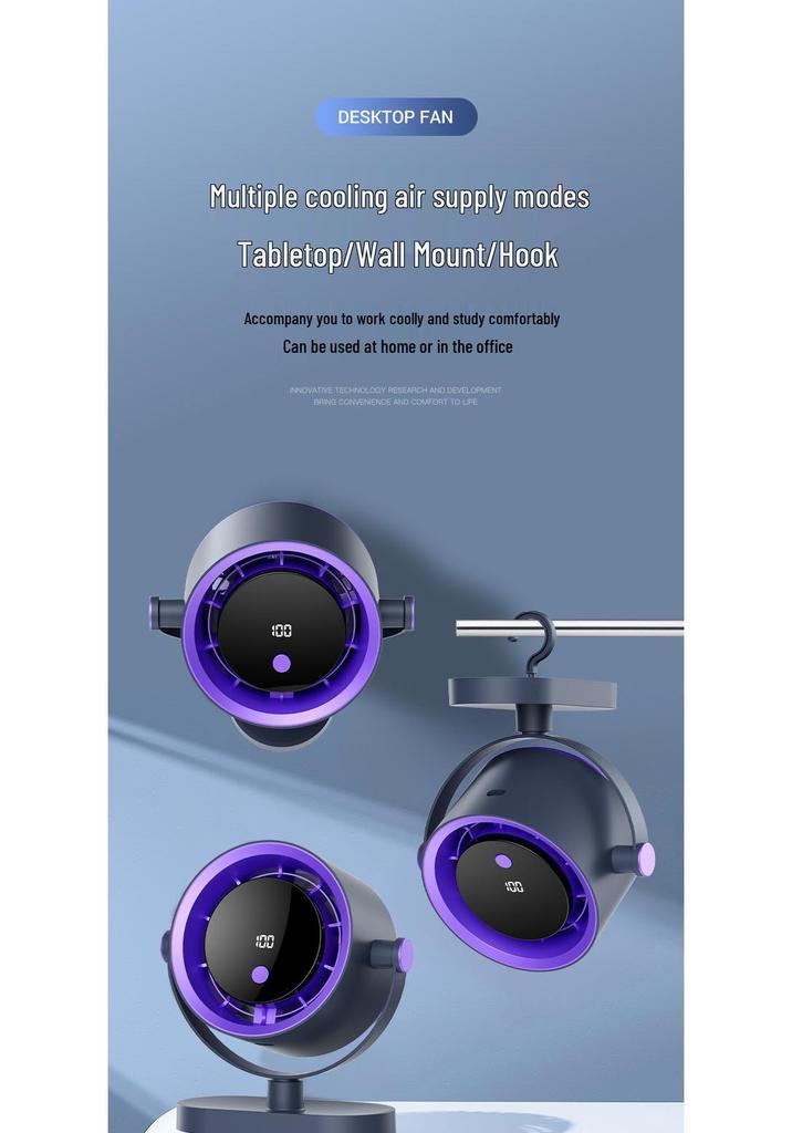 Smart High-Speed Portable Desktop and Hanging Fan with Digital Display
