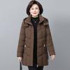 Women's Winter Thickened Jackets Down Cotton Parkas Hooded Quilted Long Pockets Coat Middle Aged Female Overcoat