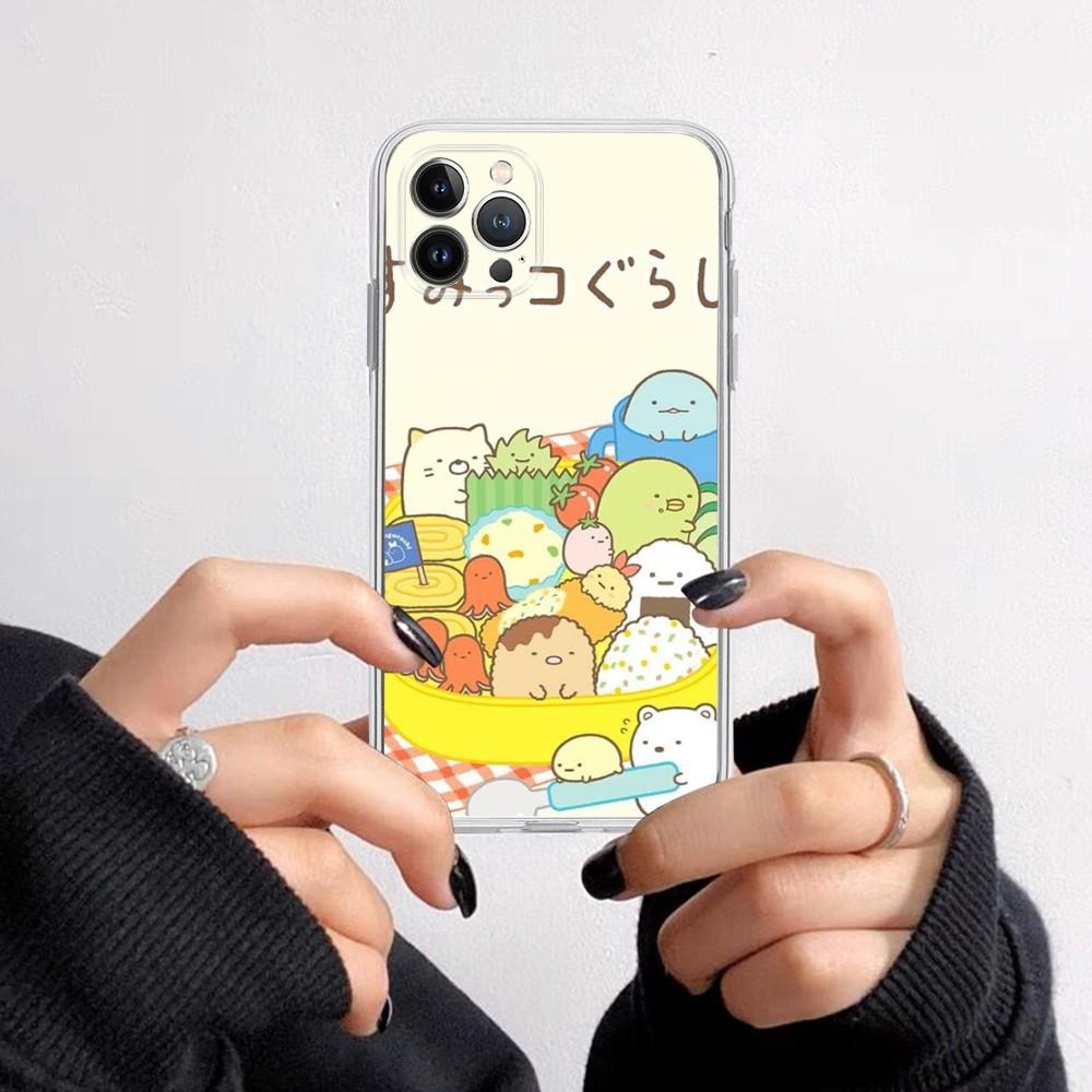 Мультяшный чехол для телефона sumikko gurashi для iPhone 15 14 13 12 11 Pro Max XS X XR SE 2020 6 7 8 Plus Mini Защитный чехол