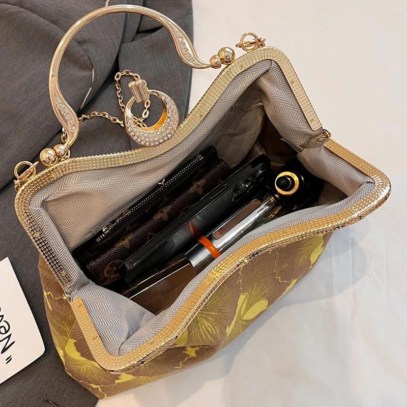 Роскошный клатч с цветочным принтом для вечеринок для женщин, зеленые сумки, женские сумки через плечо, блестящие сумки-мессенджеры для ужина, дизайнер