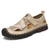 Men's Summer Wading Shoes Genuine Leather Flat Sandals Fashion Beach Shoes Casual Hiking Shoes