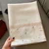 Pearls Silk Scarf Shawls Transparent Mesh Neck Scarves Luxury   Ladies/Girls