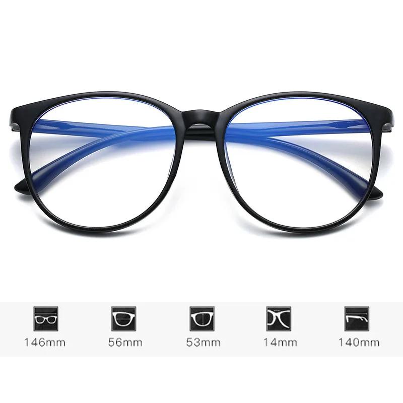 Fashion Women's Myopia Glasses Trendy Ultralight Near Sight Eyewear Men Vintage Round Frame Anti-blue Light Eyeglasses 0-1.0-4.0