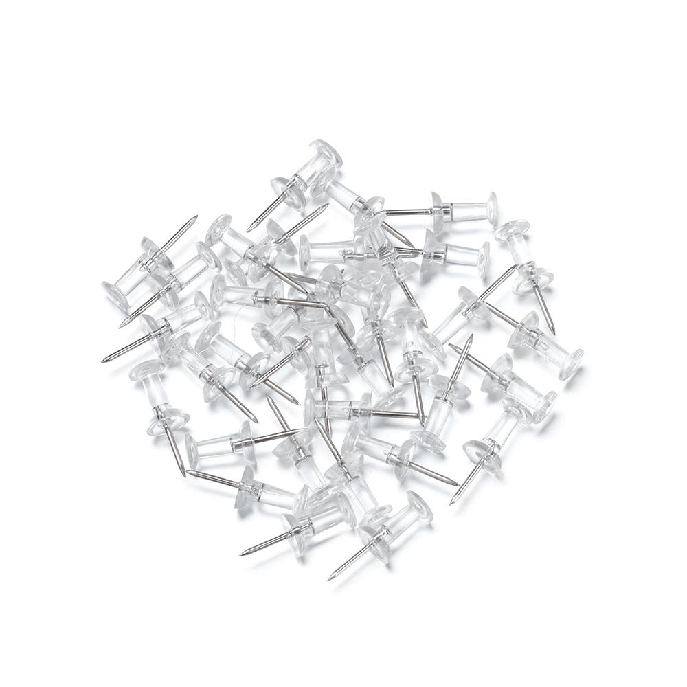 100 Pcs Durable Plastic Buttons Pins Clear Push Pins Stationery Supplies Drawing Pins Push Pins